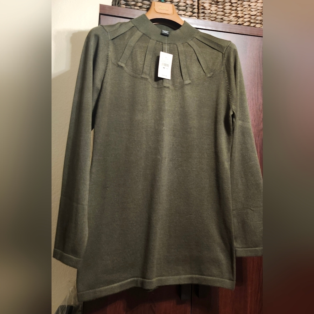 Ashley Stewart Olive Green Long Sleeve  Sweater